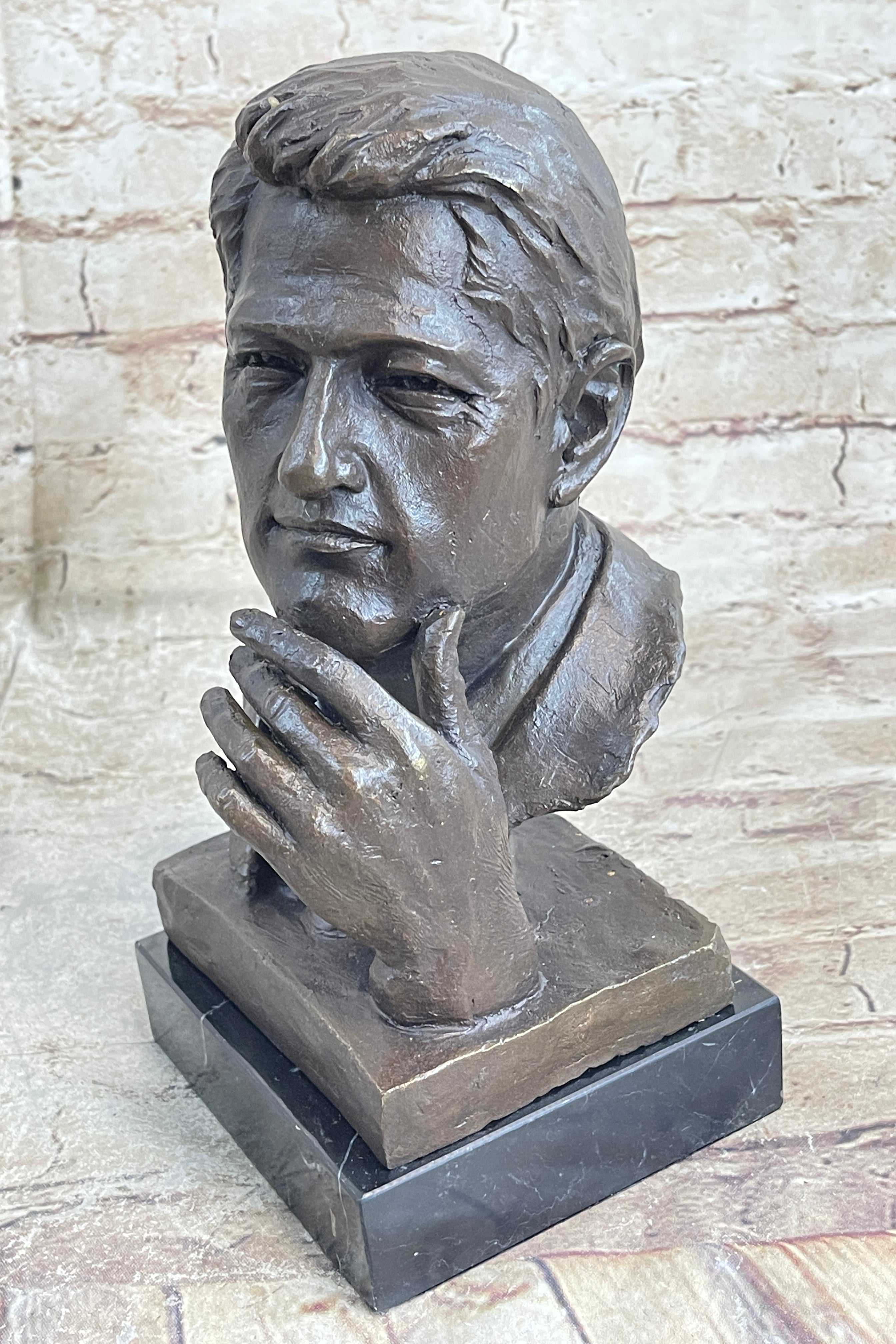 Bill Clinton Bronze Metal Bust Sculpture Signed Art