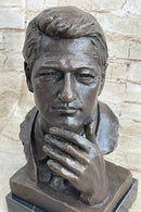 Bill Clinton Bronze Metal Bust Sculpture Signed Art
