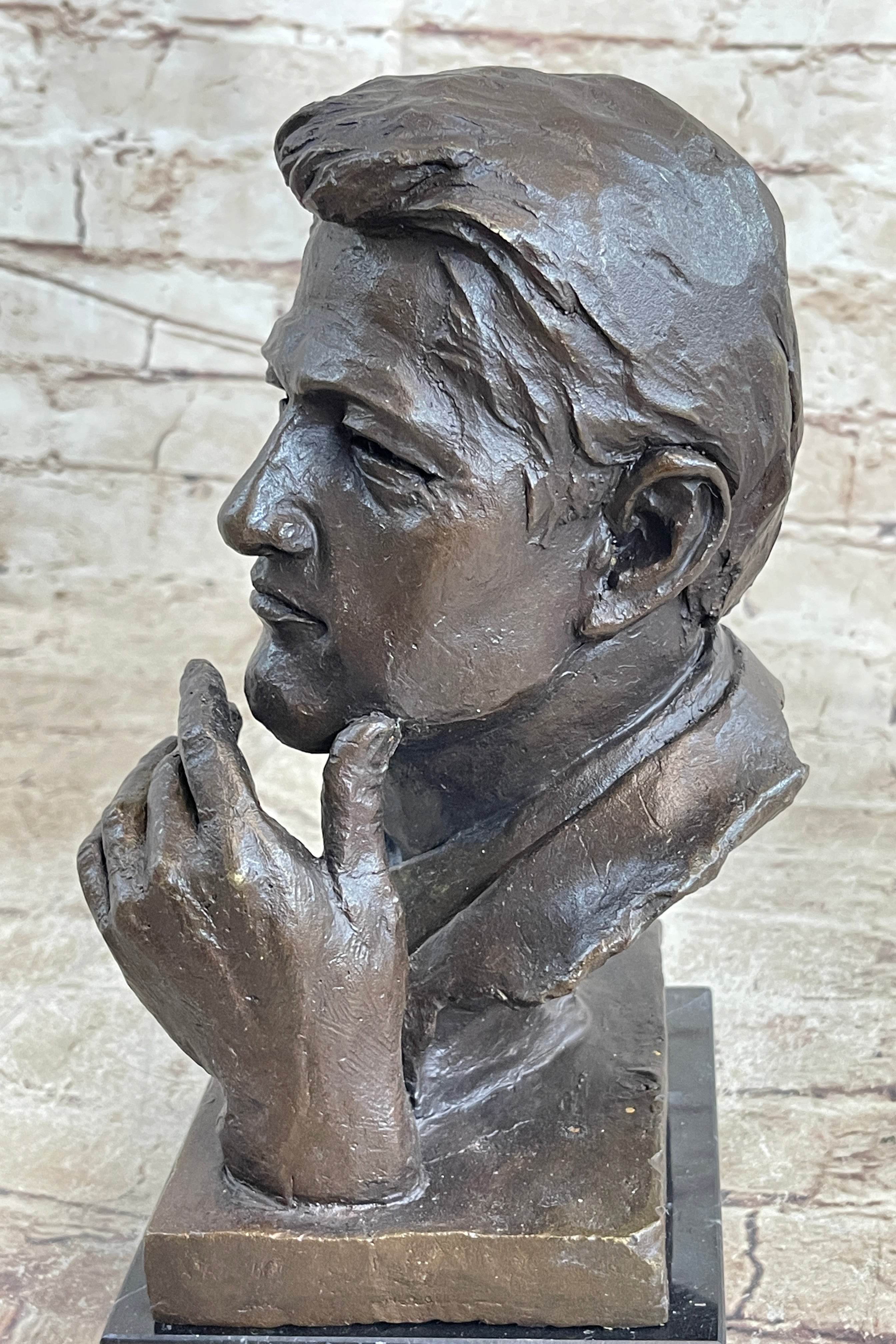Bill Clinton Bronze Metal Bust Sculpture Signed Art