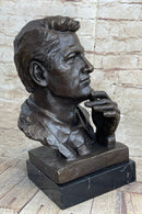 Bill Clinton Bronze Metal Bust Sculpture Signed Art