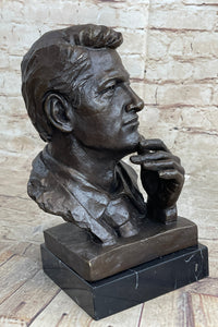 Bill Clinton Bronze Metal Bust Sculpture Signed Art