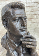 Bill Clinton Bronze Metal Bust Sculpture Signed Art