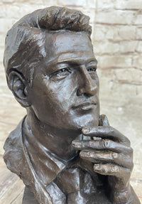 Bill Clinton Bronze Metal Bust Sculpture Signed Art
