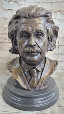 Albert Einstein Bronze Metal Bust 13" x 9"