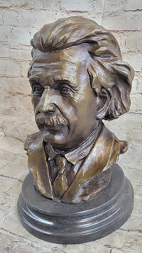 Albert Einstein Bronze Metal Bust 13" x 9"