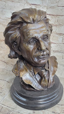 Albert Einstein Bronze Metal Bust 13" x 9"
