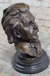 Albert Einstein Bronze Metal Bust 13" x 9"