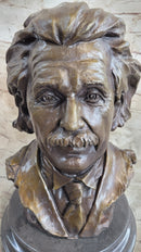 Albert Einstein Bronze Metal Bust 13" x 9"
