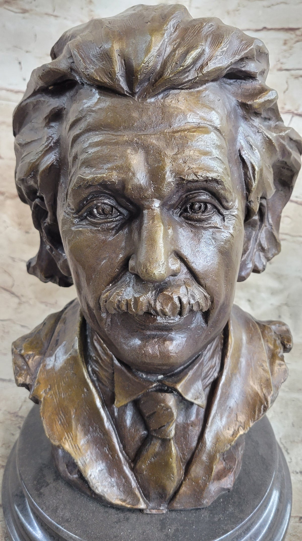 Albert Einstein Bronze Metal Bust 13" x 9"
