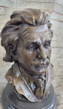 Albert Einstein Bronze Metal Bust 13" x 9"
