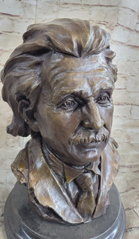 Albert Einstein Bronze Metal Bust 13" x 9"