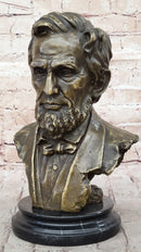 Abraham Lincoln Bronze Metal Presidential Bust on Marble Base