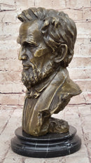 Abraham Lincoln Bronze Metal Presidential Bust on Marble Base