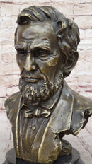 Abraham Lincoln Bronze Metal Presidential Bust on Marble Base