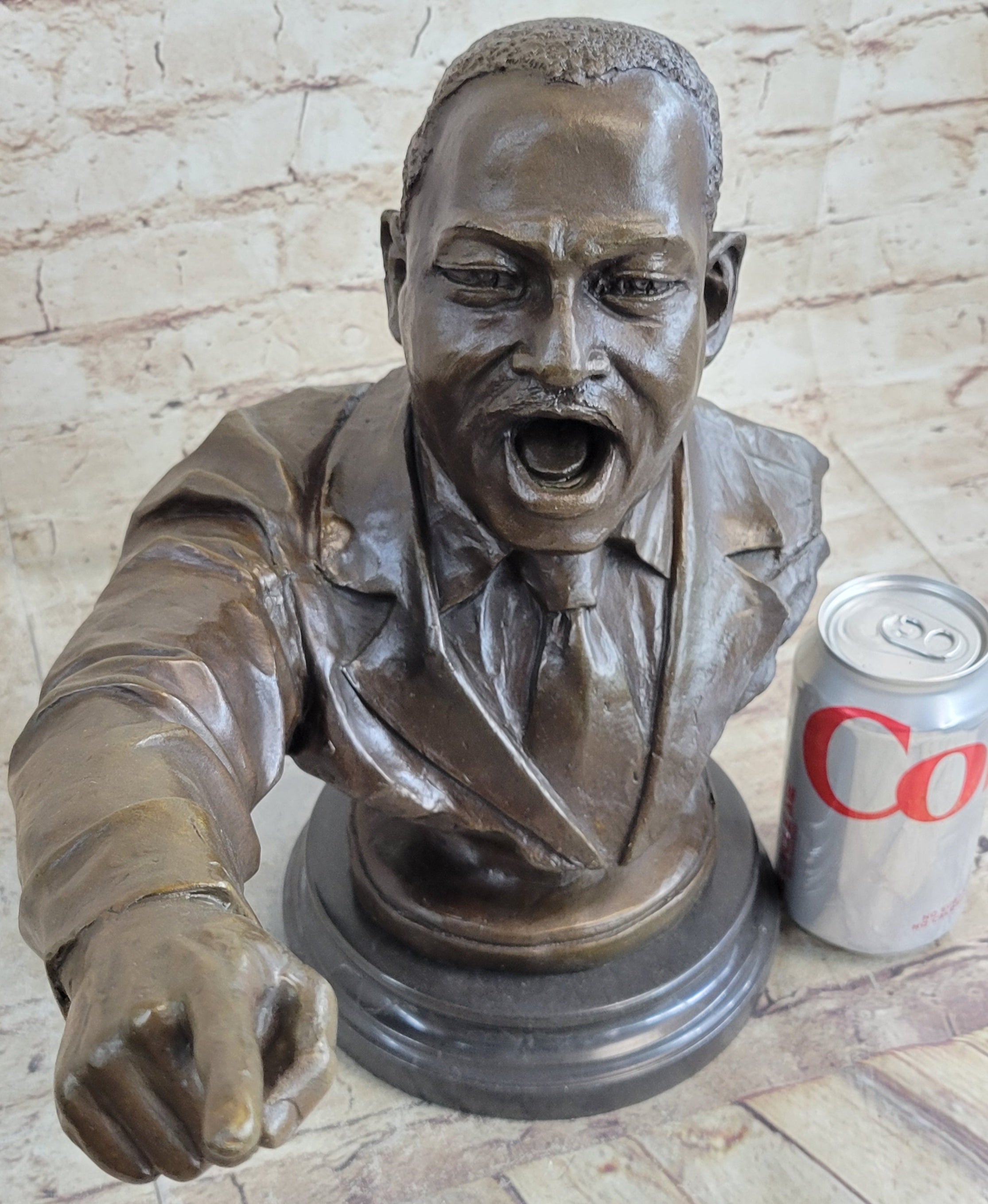 Martin Luther King Jr. MLK Bronze Bust Sculpture 12" x 15"