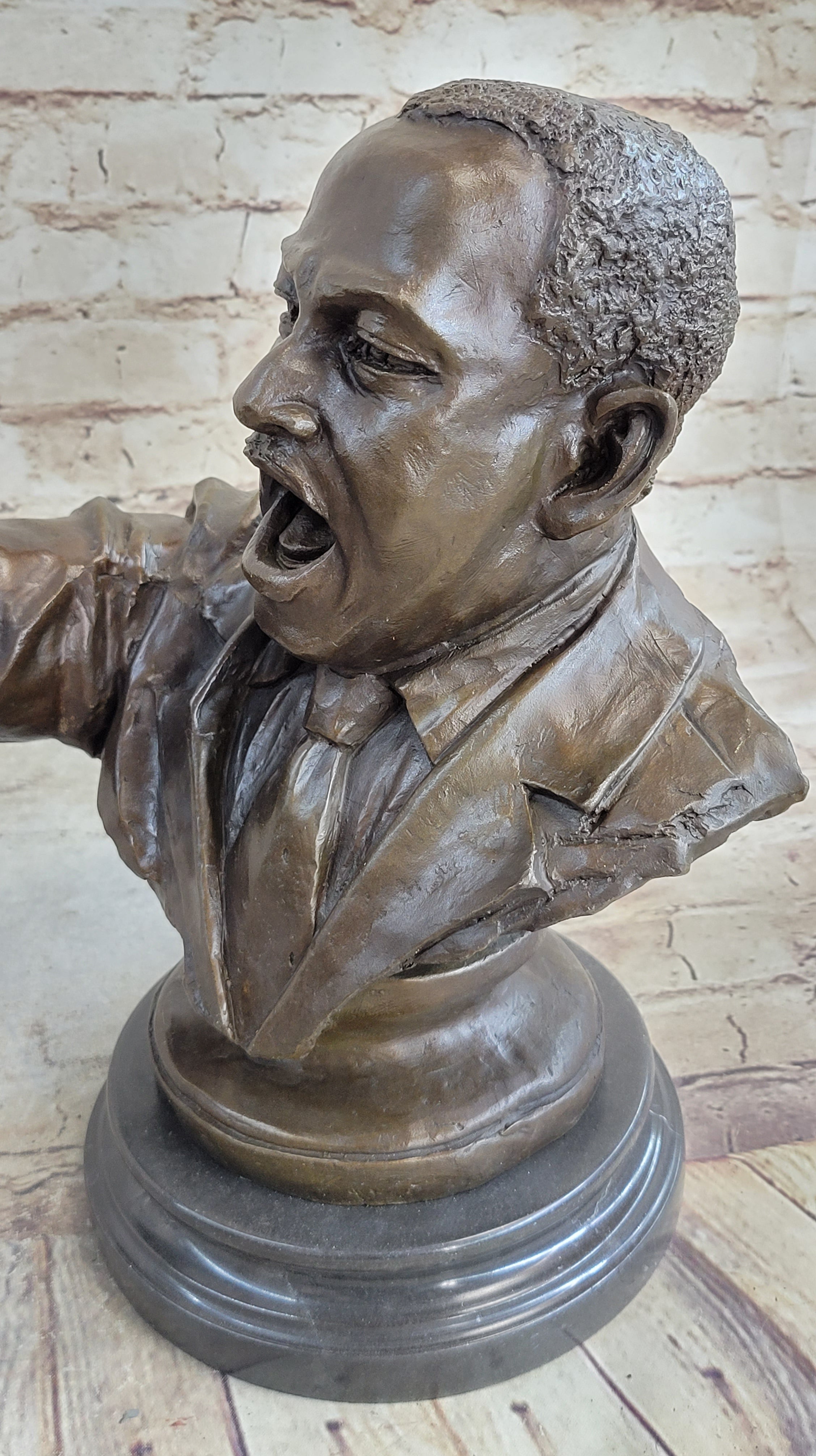 Martin Luther King Jr. MLK Bronze Bust Sculpture 12" x 15"