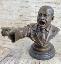 Martin Luther King Jr. MLK Bronze Bust Sculpture 12" x 15"