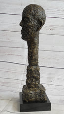 Giacometti Gia Bronze Head Face Bust 15" x 5" Brutalist Surrealism