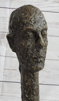 Giacometti Gia Bronze Head Face Bust 15" x 5" Brutalist Surrealism