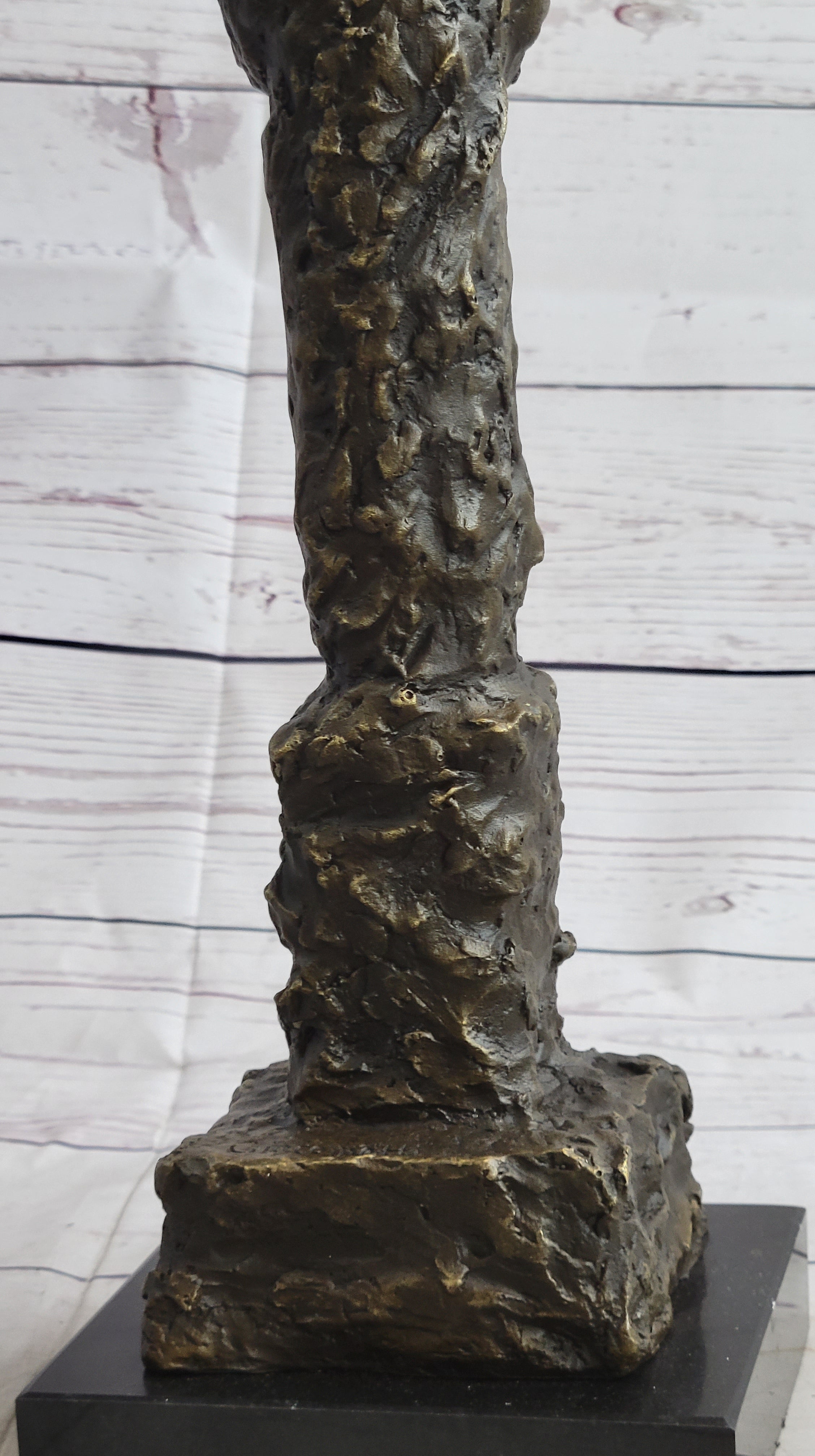 Giacometti Gia Bronze Head Face Bust 15" x 5" Brutalist Surrealism