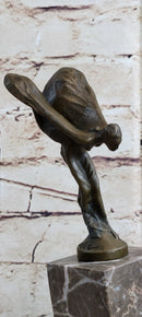 Vintage Royce Bronze Lady Spirit Of Ecstasy Hood Ornament 11''