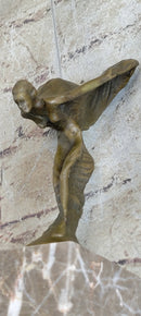 Vintage Royce Bronze Lady Spirit Of Ecstasy Hood Ornament 11''