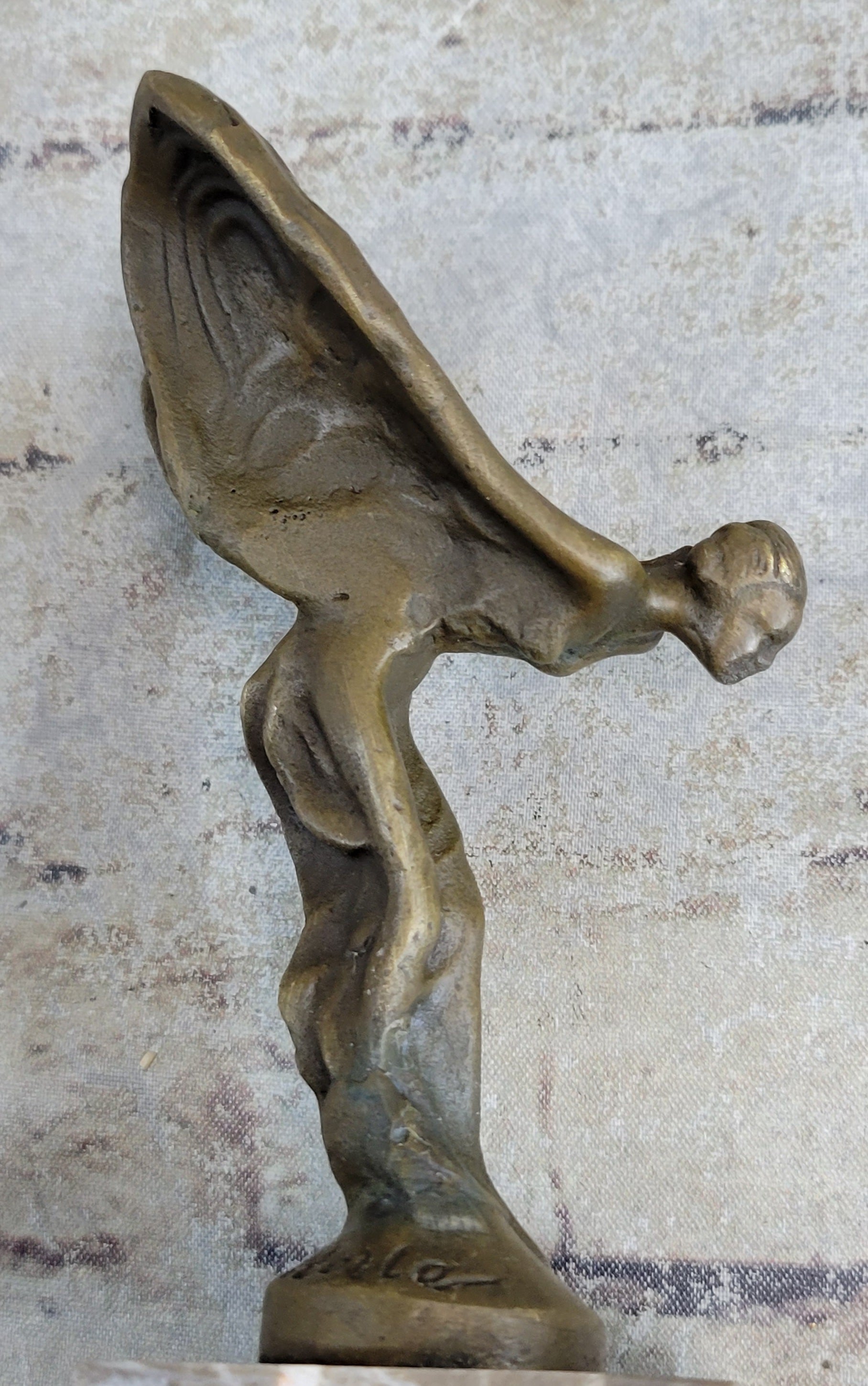 Vintage Royce Bronze Lady Spirit Of Ecstasy Hood Ornament 11''