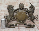 Bronze Lion Unicorn Heraldic Crest Coat of Arms Wall Sculpture