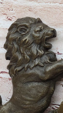 Bronze Lion Unicorn Heraldic Crest Coat of Arms Wall Sculpture