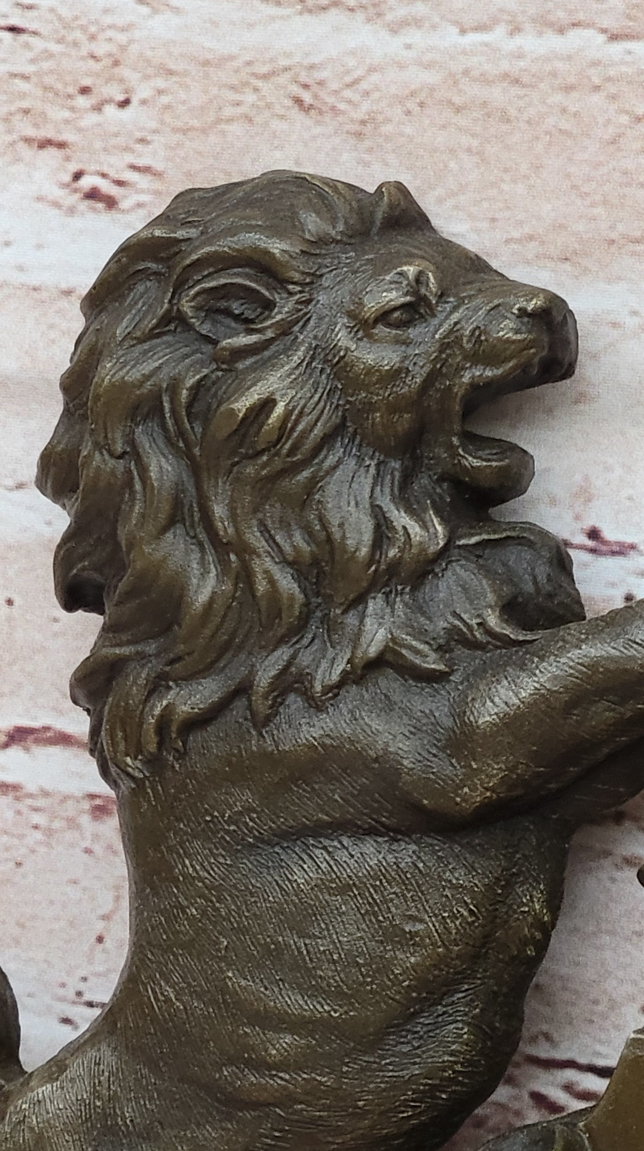 Bronze Lion Unicorn Heraldic Crest Coat of Arms Wall Sculpture