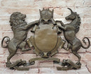 Bronze Lion Unicorn Heraldic Crest Coat of Arms Wall Sculpture