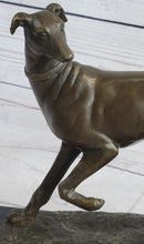 Pj Mene Two Greyhounds Dogs Playing Argente Dore Bronze Sculpture