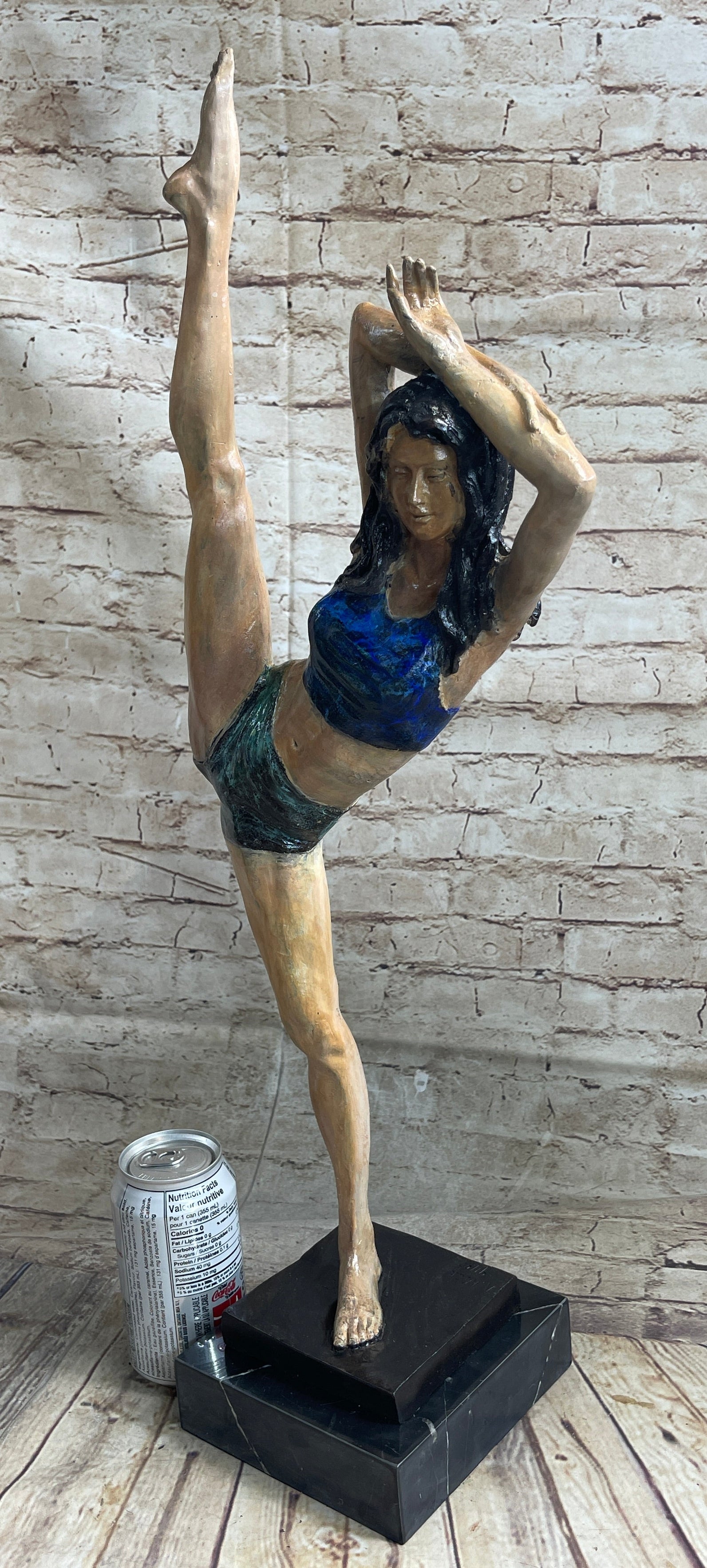 Flexible Gymnast Athlete Yoga Bronze Metal Sculpture 25" x 10"