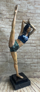 Flexible Gymnast Athlete Yoga Bronze Metal Sculpture 25" x 10"