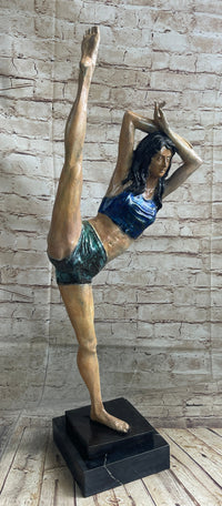 Flexible Gymnast Athlete Yoga Bronze Metal Sculpture 25" x 10"