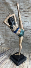Flexible Gymnast Athlete Yoga Bronze Metal Sculpture 25" x 10"