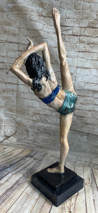 Flexible Gymnast Athlete Yoga Bronze Metal Sculpture 25" x 10"