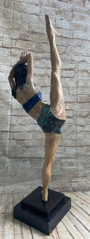 Flexible Gymnast Athlete Yoga Bronze Metal Sculpture 25" x 10"