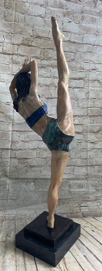 Flexible Gymnast Athlete Yoga Bronze Metal Sculpture 25" x 10"