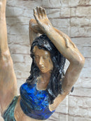 Flexible Gymnast Athlete Yoga Bronze Metal Sculpture 25" x 10"