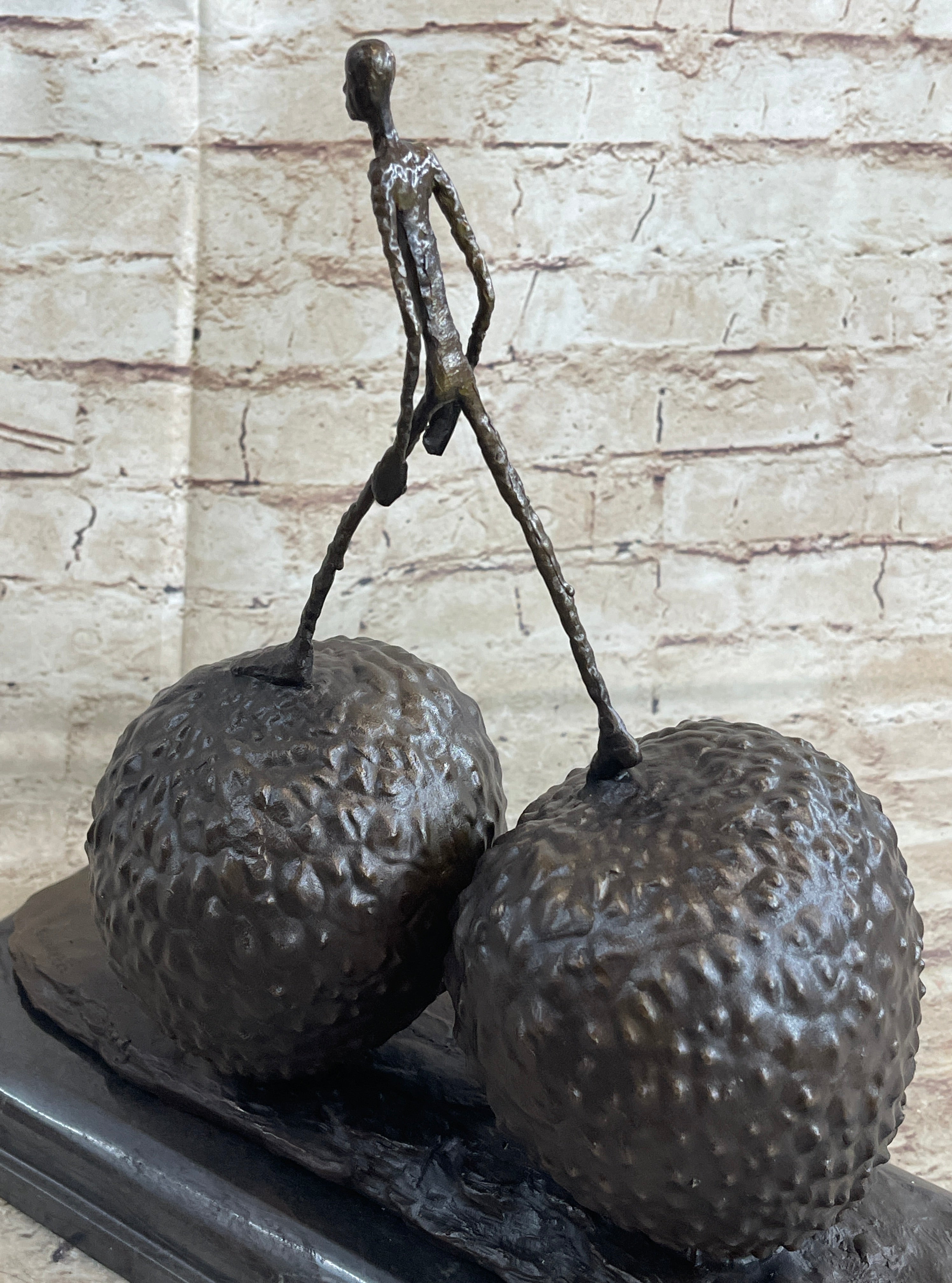 Walking Man Strawberry Alberto Giacometti Bronze 12" x 12"