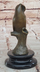 Abstract Bronze Owl on Marble Base by Milo