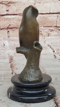 Abstract Bronze Owl on Marble Base by Milo