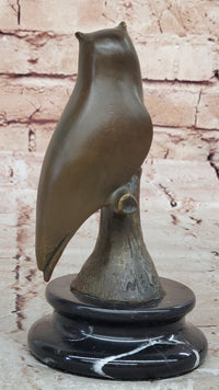 Abstract Bronze Owl on Marble Base by Milo