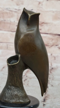 Abstract Bronze Owl on Marble Base by Milo
