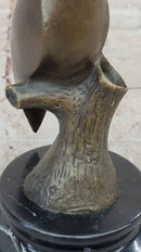 Abstract Bronze Owl on Marble Base by Milo