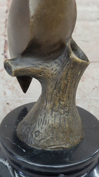 Abstract Bronze Owl on Marble Base by Milo