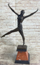 Signed Chiparus Charming Dancer Bronze Marble 24'' Sculpture