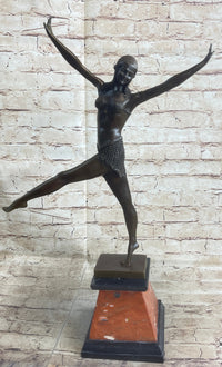 Signed Chiparus Charming Dancer Bronze Marble 24'' Sculpture