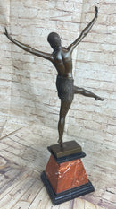 Signed Chiparus Charming Dancer Bronze Marble 24'' Sculpture